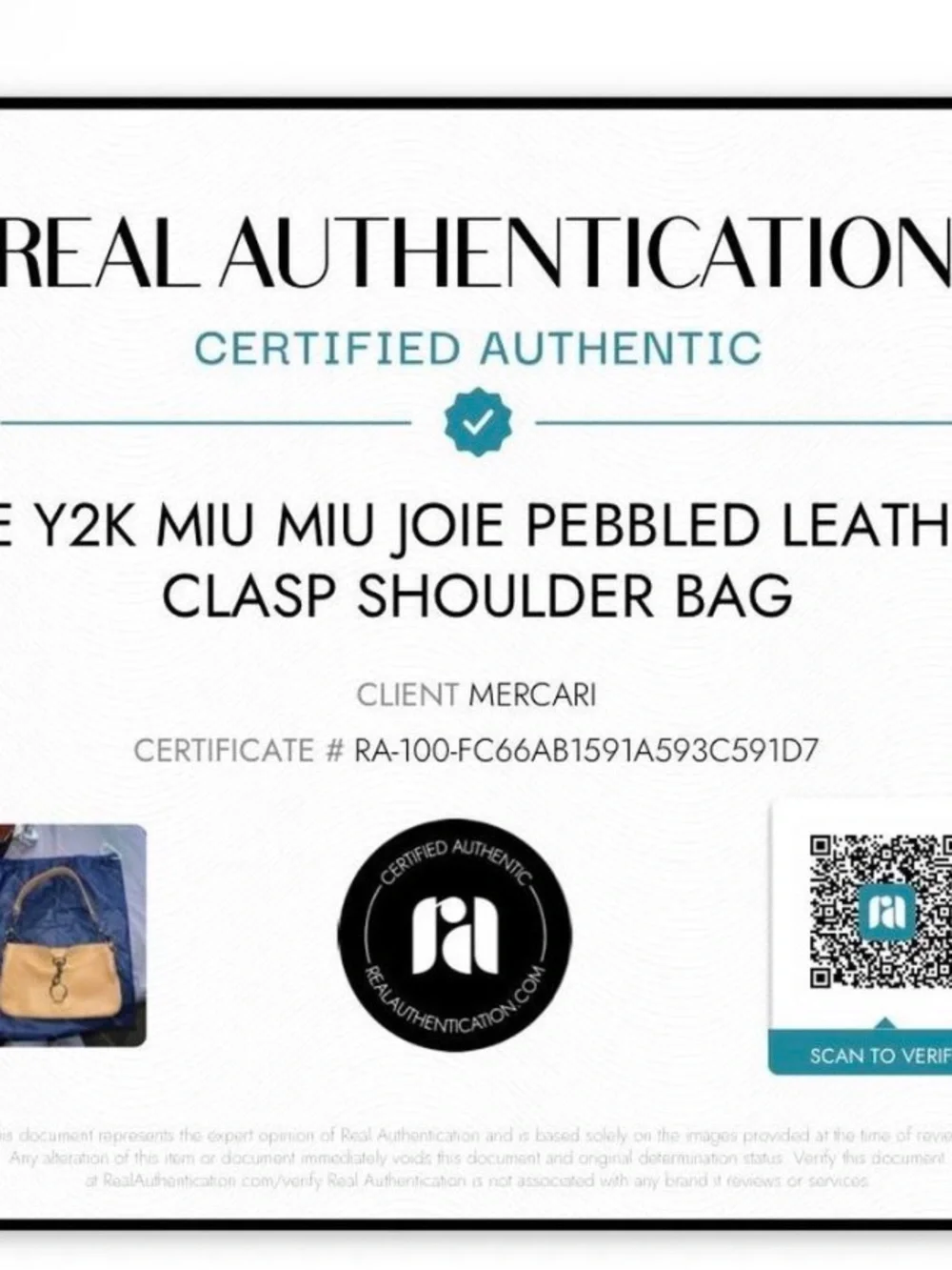 Miu Miu Beige Leather Shoulder Bag with Silver Ring
